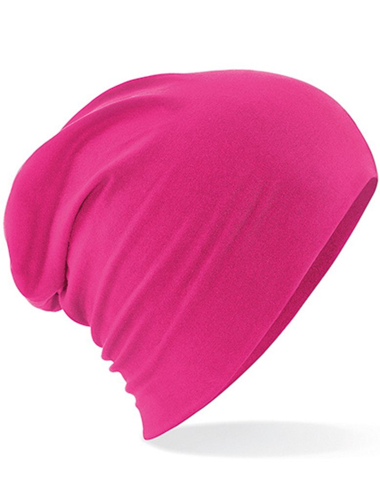 Design Beanie Baumwoll Beanie Slouch Baumwoll-Mikrostrick Goodman Dichtes Fuchsia