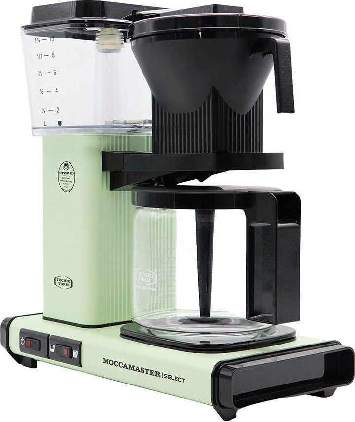 Select Kaffeekanne, KBG Moccamaster Filterkaffeemaschine 1x4 Papierfilter pastel 1,25l green,