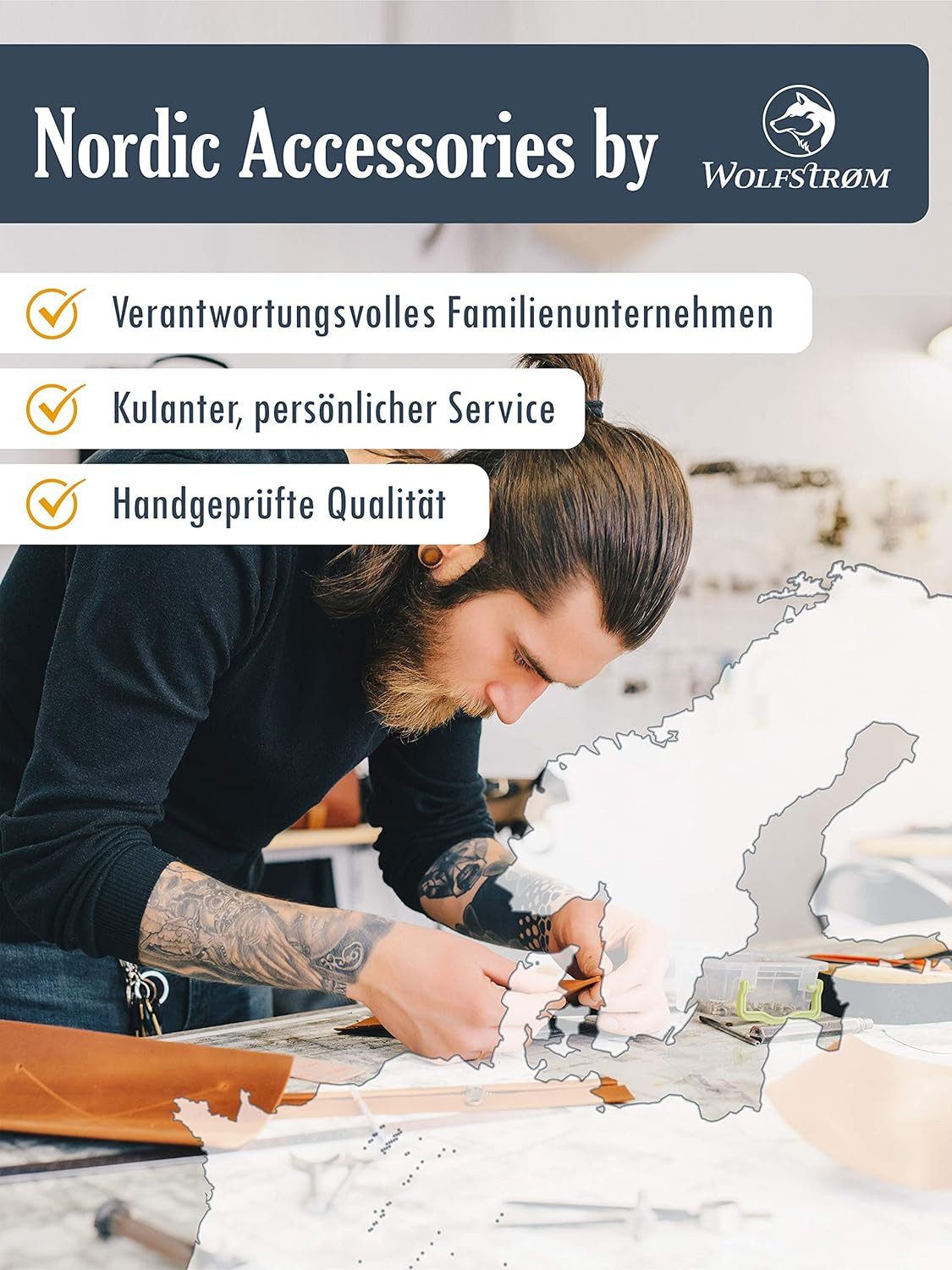 Wolfstrøm Geldbörse 'Sveylå' – Hochformat Wallet mit Münzfach & RFID-Blocker – Leder (Made in Europe, Design in Germany), Mini Wallet – Bild 4 von 4