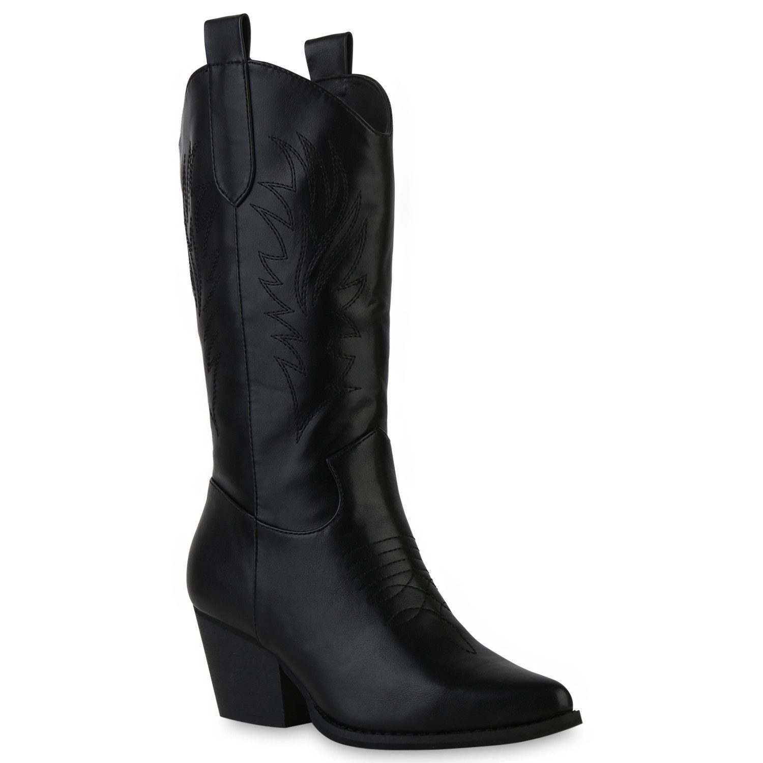 VAN HILL 839874 Cowboystiefel Damen Stiefel Cowboystiefel Stickereien Holzo günstig online kaufen