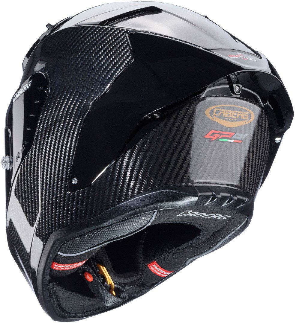 Caberg Motorradhelm GP01 Carbon Helm, vorbereitet für Kommunikationssystem,Pinlockscheibe enthalten,vor