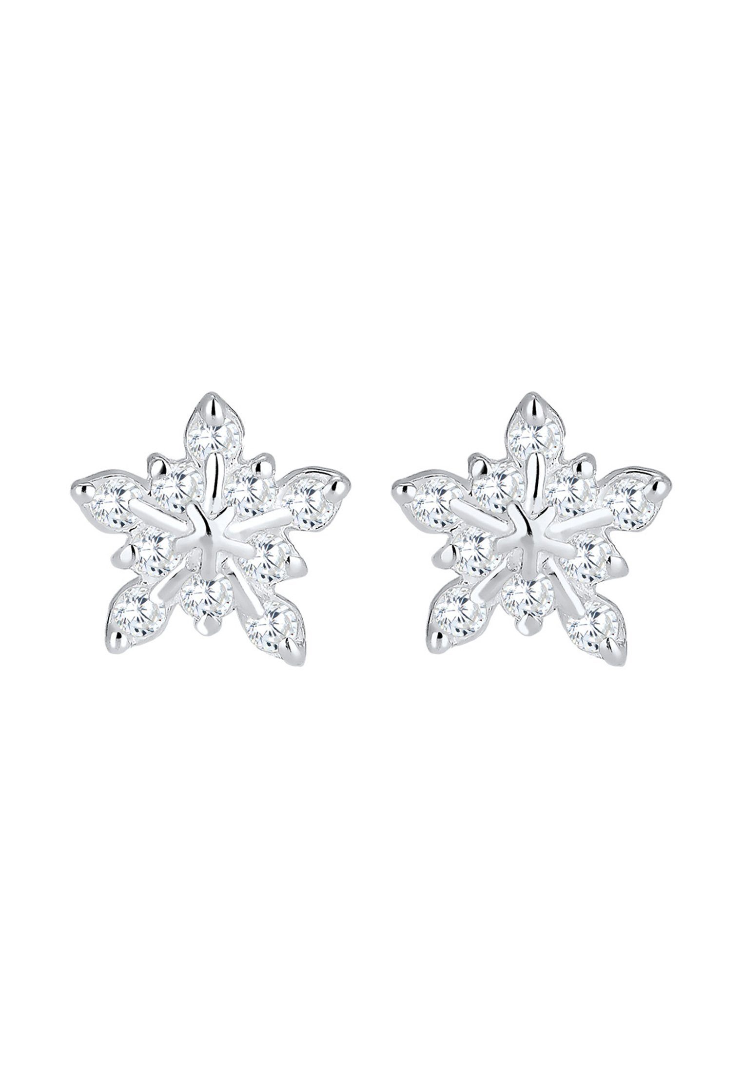 Elli Paar Ohrstecker Schneeflocke Winter Zirkonia günstig online kaufen