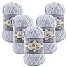 5 x ALIZE Velluto 416 Grey (Blaustich)