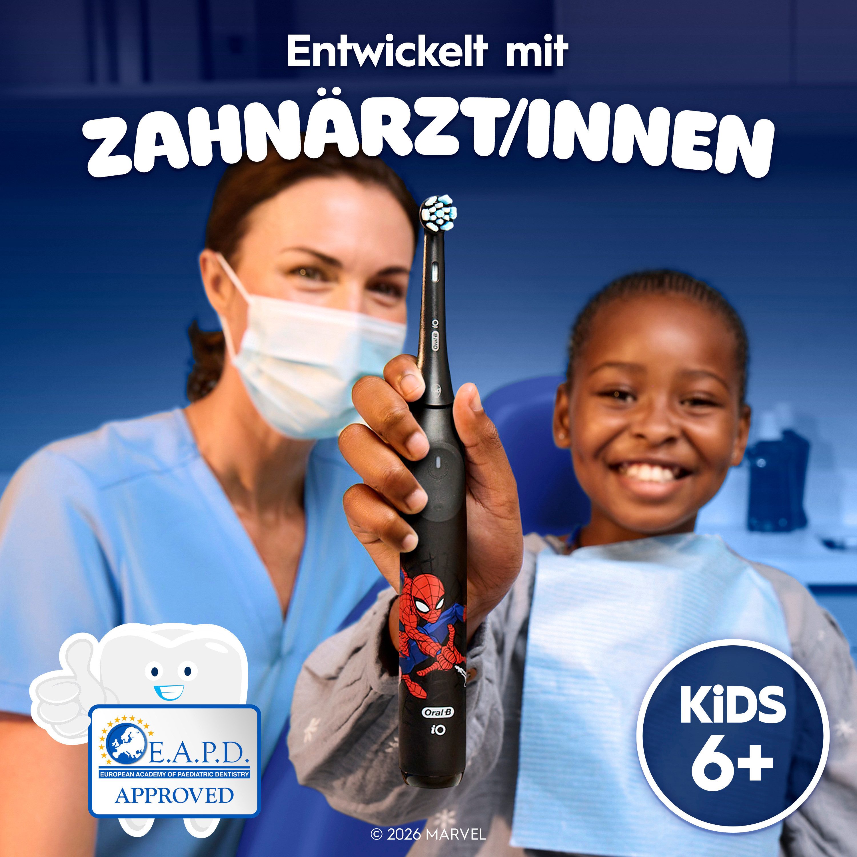 Oral-B Aufsteckbürsten iO Kids 6+ Marvel Spiderman, Sanft zu wackeligen Zähnen & Zahnfleisch, ab 6 Jahren – Bild 4 von 5