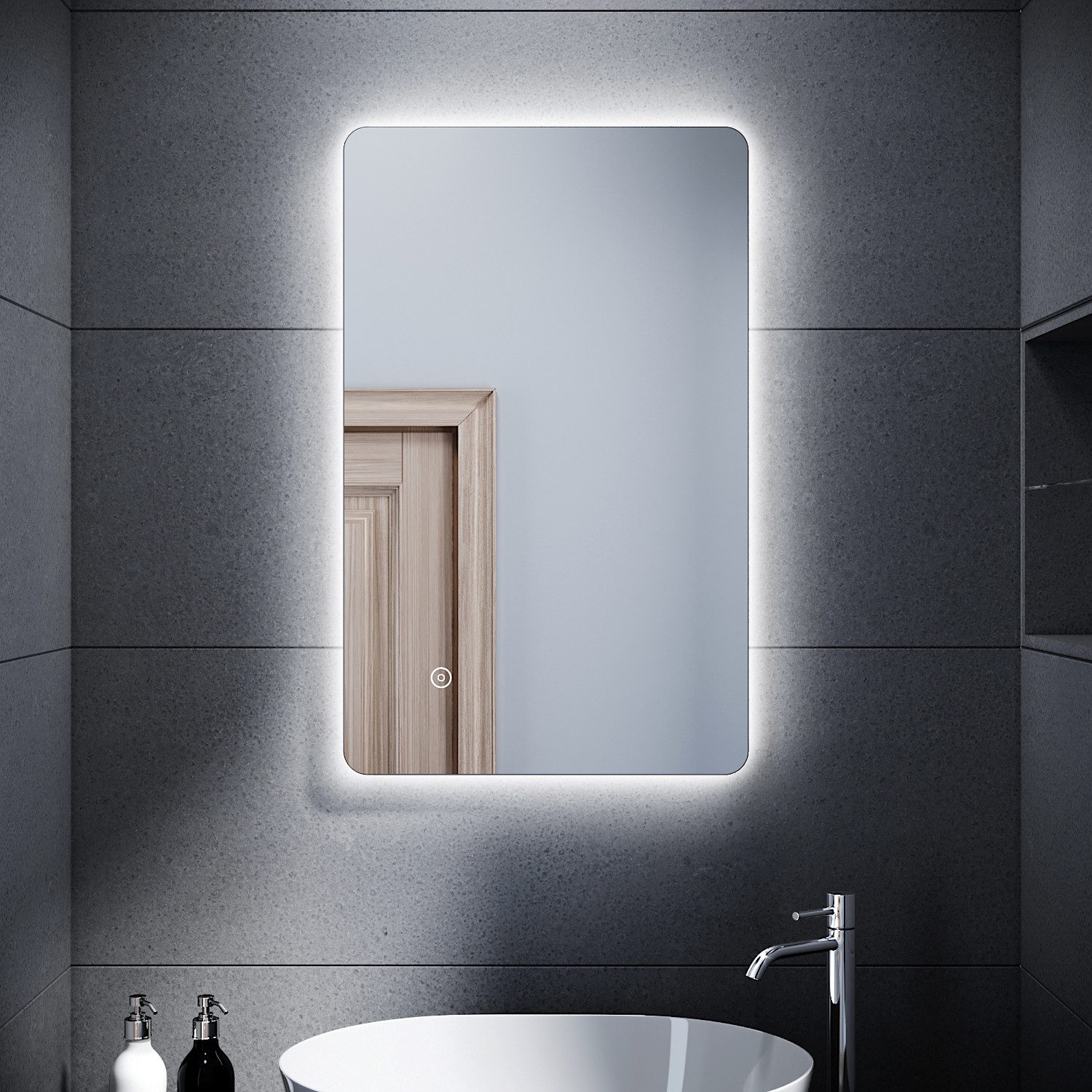 SONNI Badspiegel Badezimmerspiegel mit LED-Beleuchtung Wandspiegel,Touch günstig online kaufen