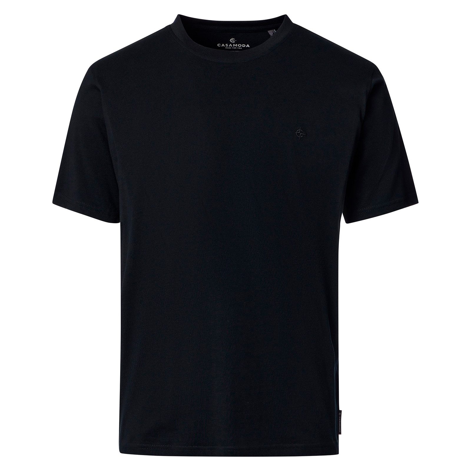 CASAMODA Rundhalsshirt CasaModa Doppelpack T-Shirts schwarz Übergröße