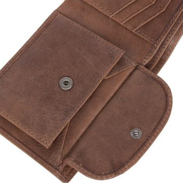 MUSTANG Geldbörse echt Leder Portemonnaie mit RFID Schutz "Santos", minimalistisches Design, schön flach
