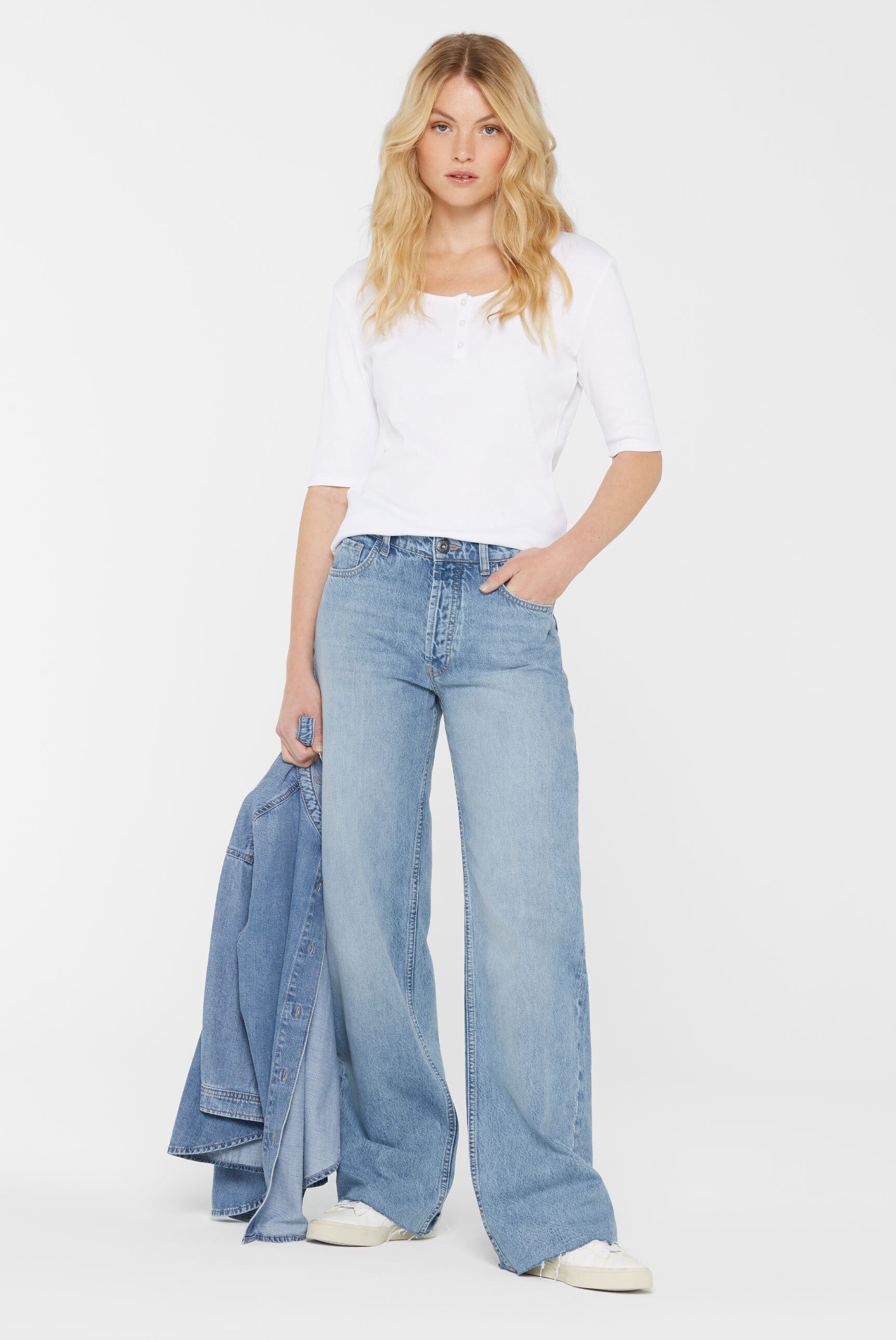 SENSES.THE LABEL Weite Jeans mit hoher Leibhöhe