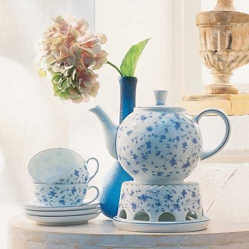 Rosenthal Frühstücksteller Form 1382 Blaublüten, 22 cm