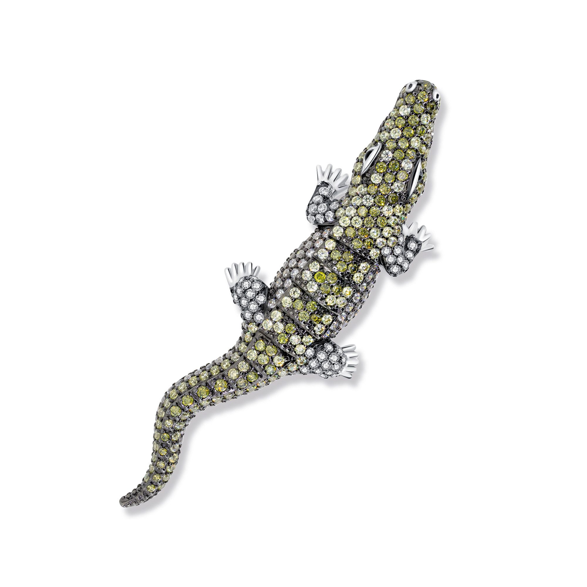 Seinerzeit FLORA & FAUNA Kettenanhänger Charles Krokodil Anhänger, Schmuck aus 925 Sterling Silber (Von der farbenprächtigen Welt des Dschungels inspirierter Damenschmuck mit liebevoll gestaltetem exotischem Tiermotiv – ein besonderer Begleiter im Alltag
