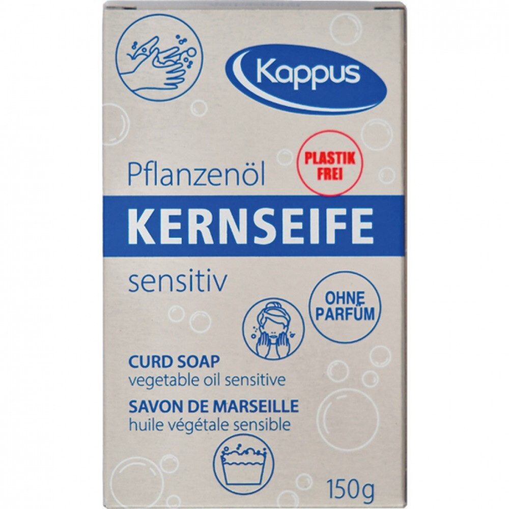Kappus Seifen-Set 5 x 150g Kappus Kernseife Sensitiv Seife Haushaltsseife, 5-tlg.