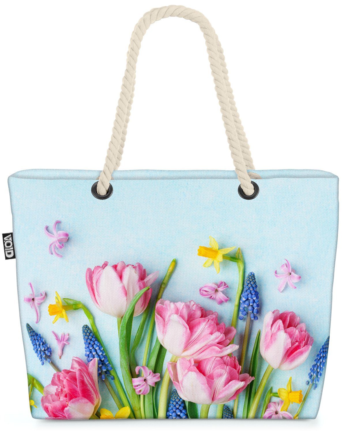 VOID Strandtasche (1-tlg), Blumen Tulpen wiese primmel Geschenk Muttertag blu geschenk muttertag