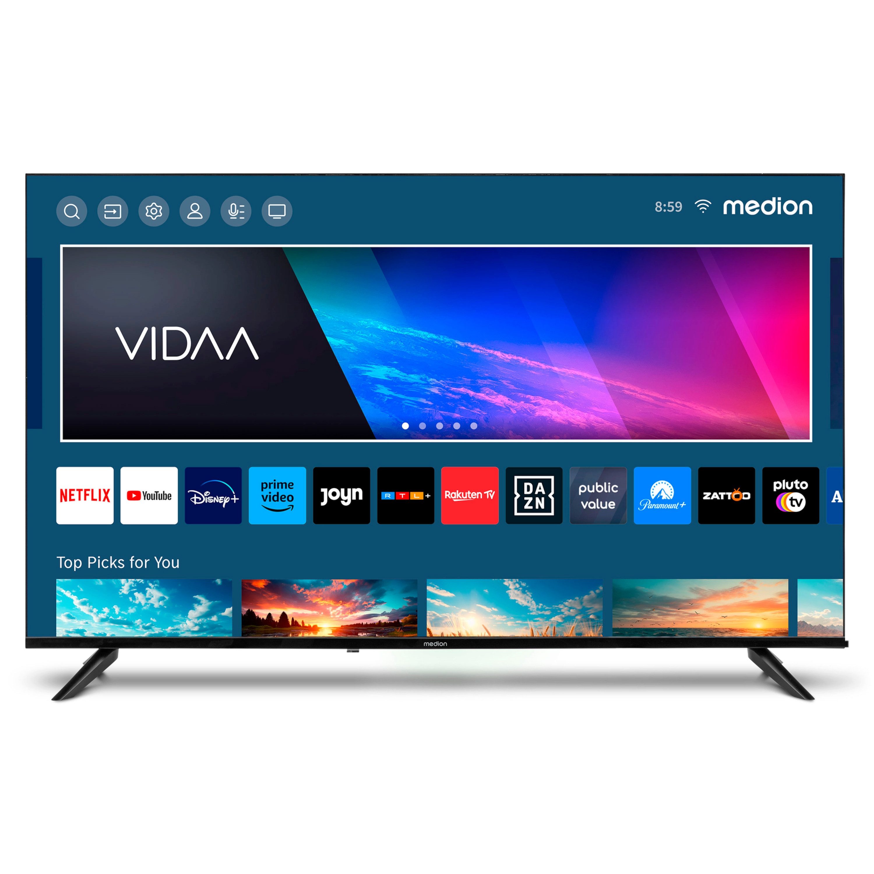 Medion® MD31641 LED-Fernseher (125.7 cm/49.5 Zoll, 4K Ultra HD, Smart-TV, X15015)