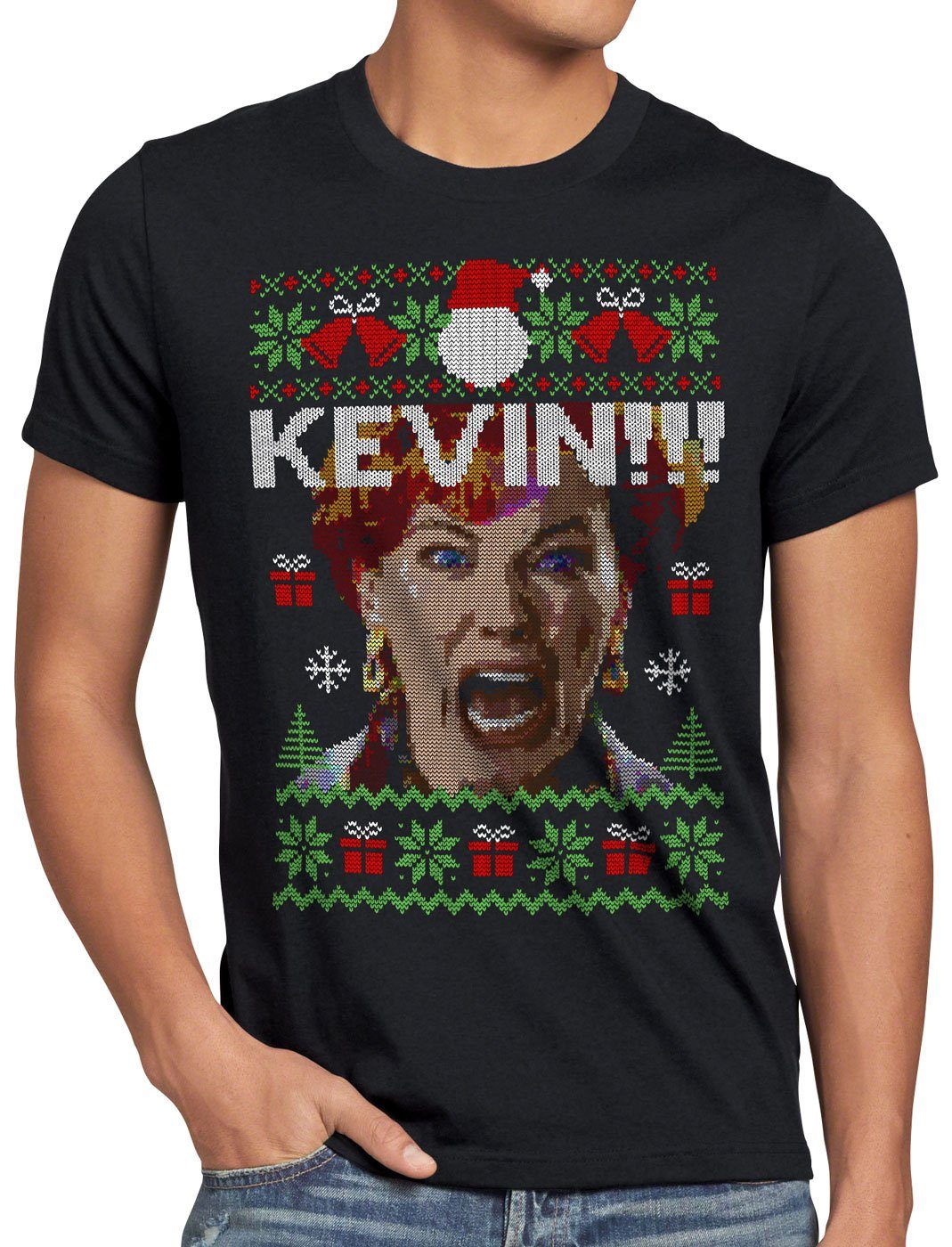 Haus Print-Shirt style3 Weihnachts Weihnachten ugly Pullover Kevin sweater zu Allein