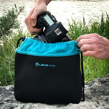 Lens-Aid Kameratasche Neopren Kamerabeutel mit Fütterung zum Schutz der Kamera-Ausrüstung, Kamerazubehör für Rucksack und Handtasche als Einschlagtuch-Ersatz.