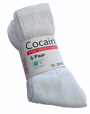 Cocain underwear Sportsocken Tennissocken weiss oder schwarz Herren & Damen (Spar-Set, 10-Paar) Klimaregulierend