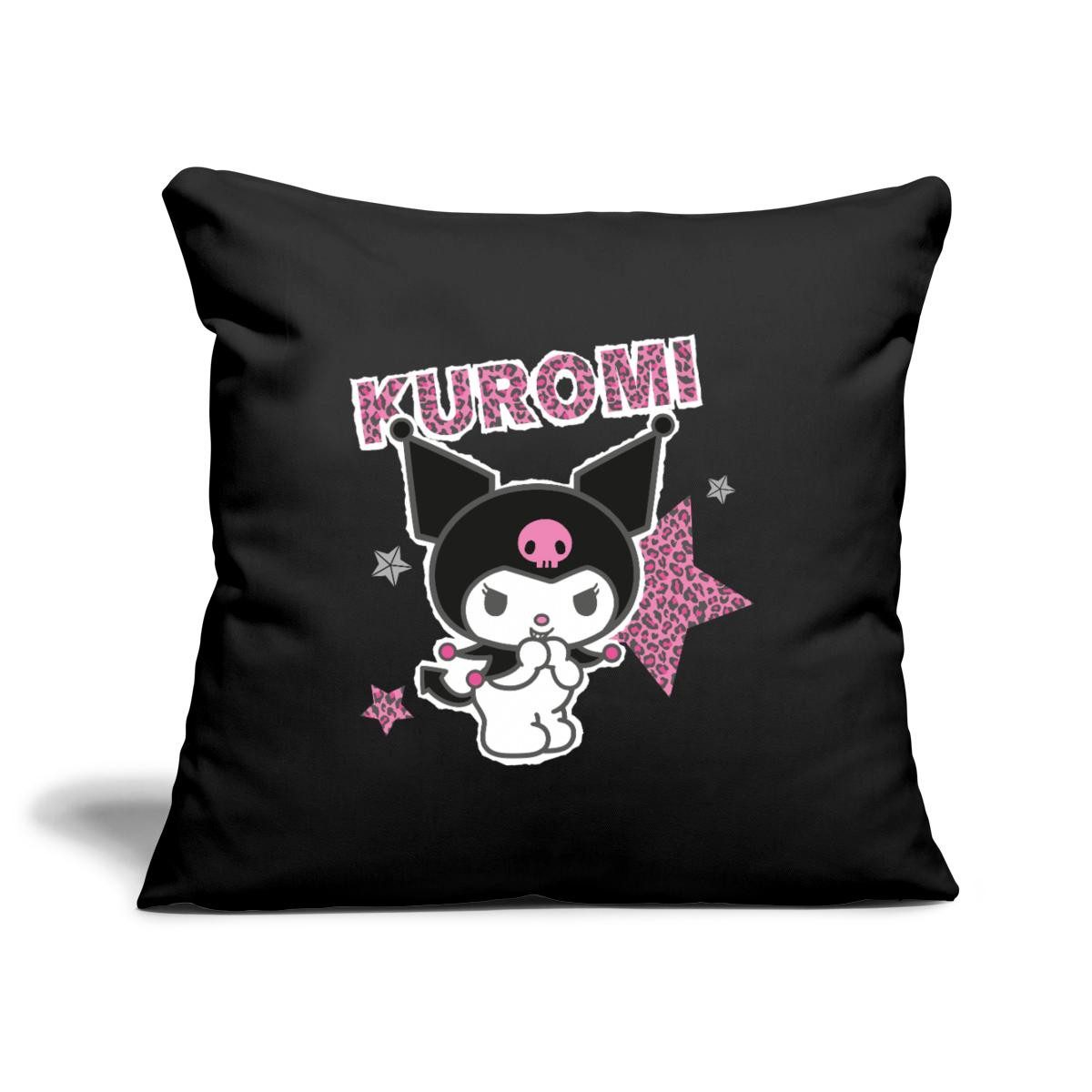 Spreadshirt Kissenbezug Kuromi Mit Schriftzug Leo Stil Kissenbezug 45x45 cm