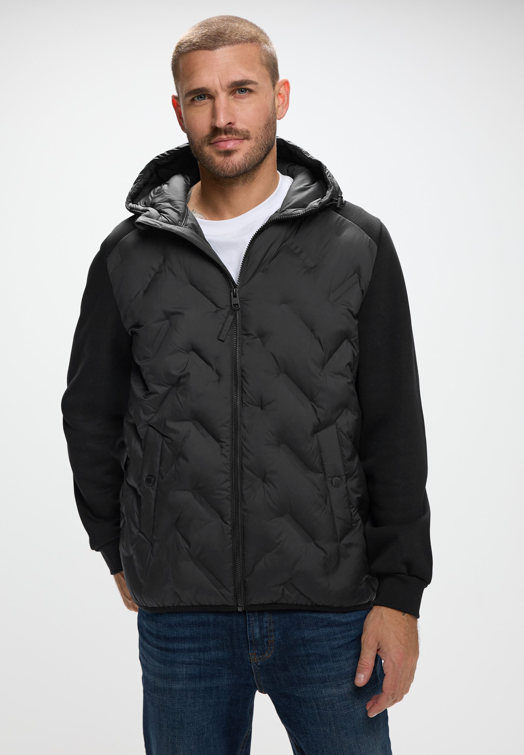 STREET ONE MEN Steppjacke mit Kapuze mit Tunnelzugband