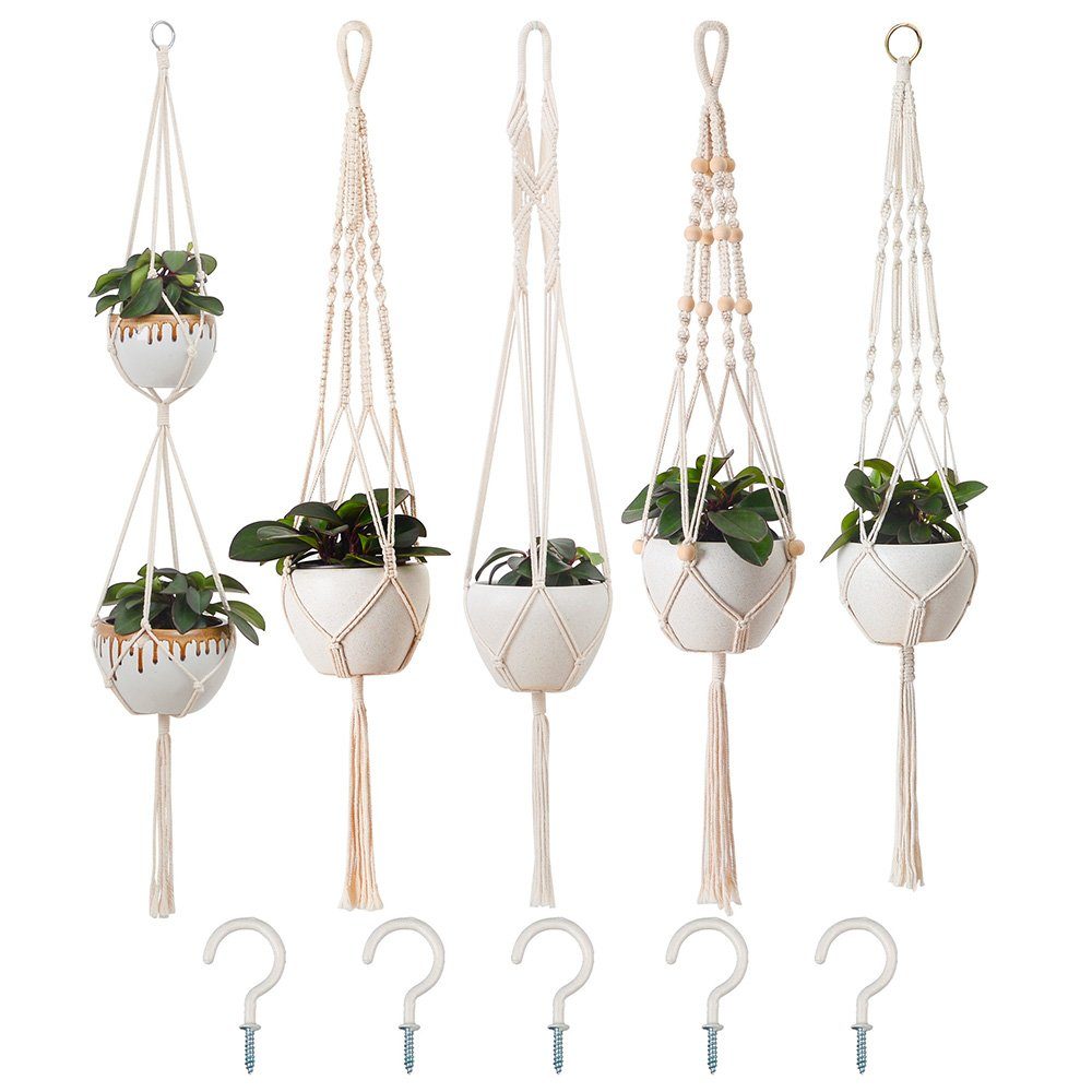 NUODWELL Blumenampel 5 Stück Makramee Blumenampel, günstig online kaufen