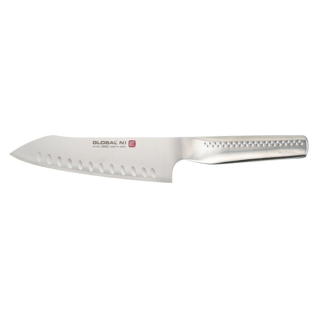 GLOBAL Santokumesser, NI Gemüsemesser 18 cm Kullenschliff GN-006