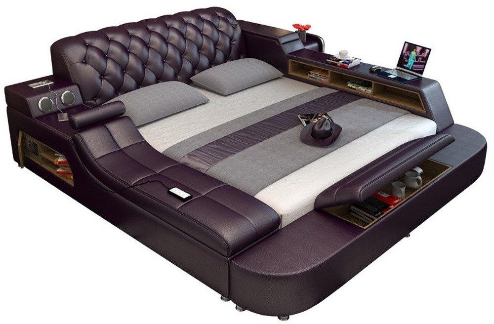 JVmoebel Multimediabett Multifunktionales Bett Moderner Stil Weiße Farbe Holzrahmen Weich (1-tlg)