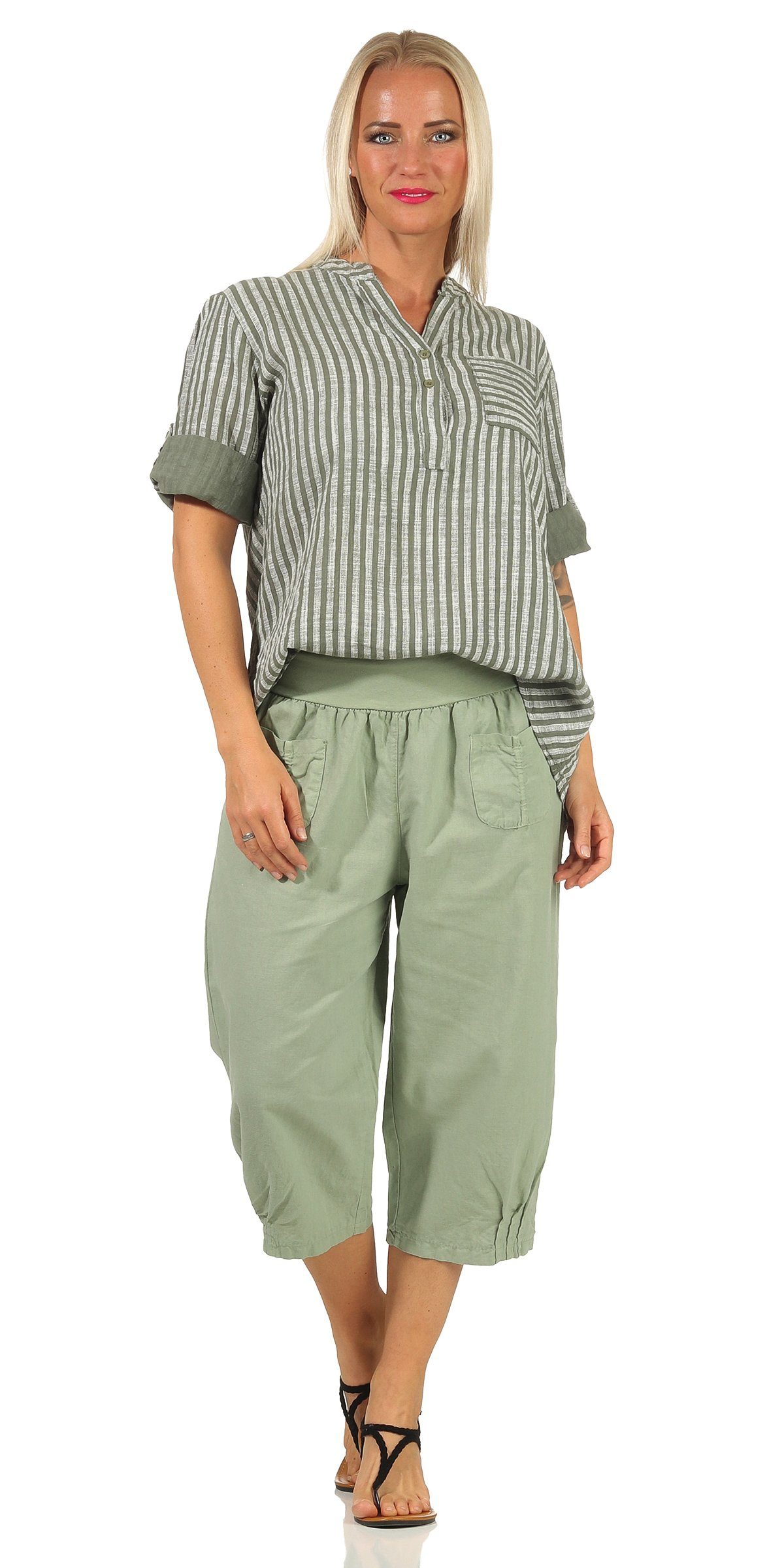Aurela Damenmode Leinenhose Leinenhose Damen kurze günstig online kaufen