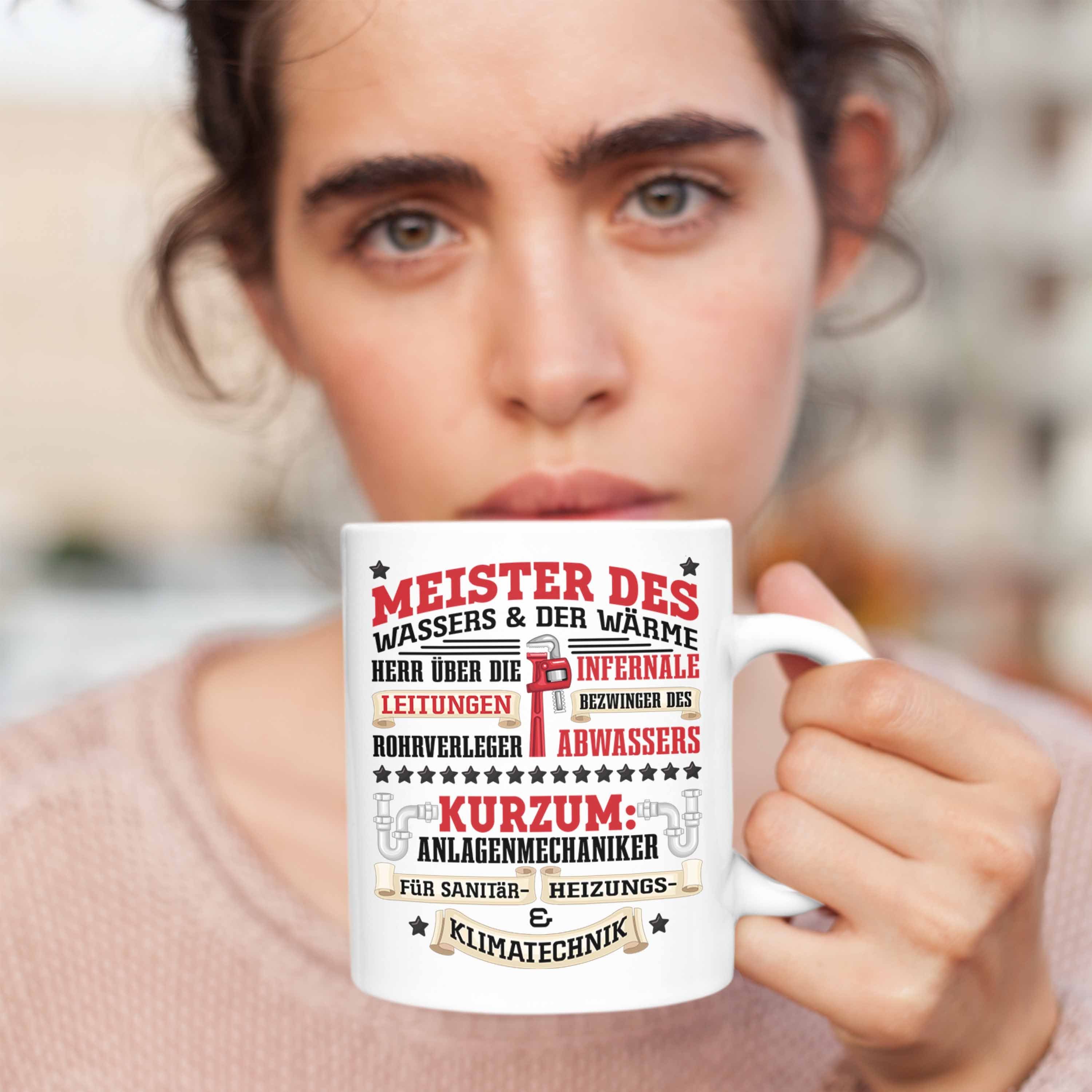 Männer Geschenk Heizungsbauer Klempner K Spruch Anlagemechaniker Tasse Tasse Trendation Weiss