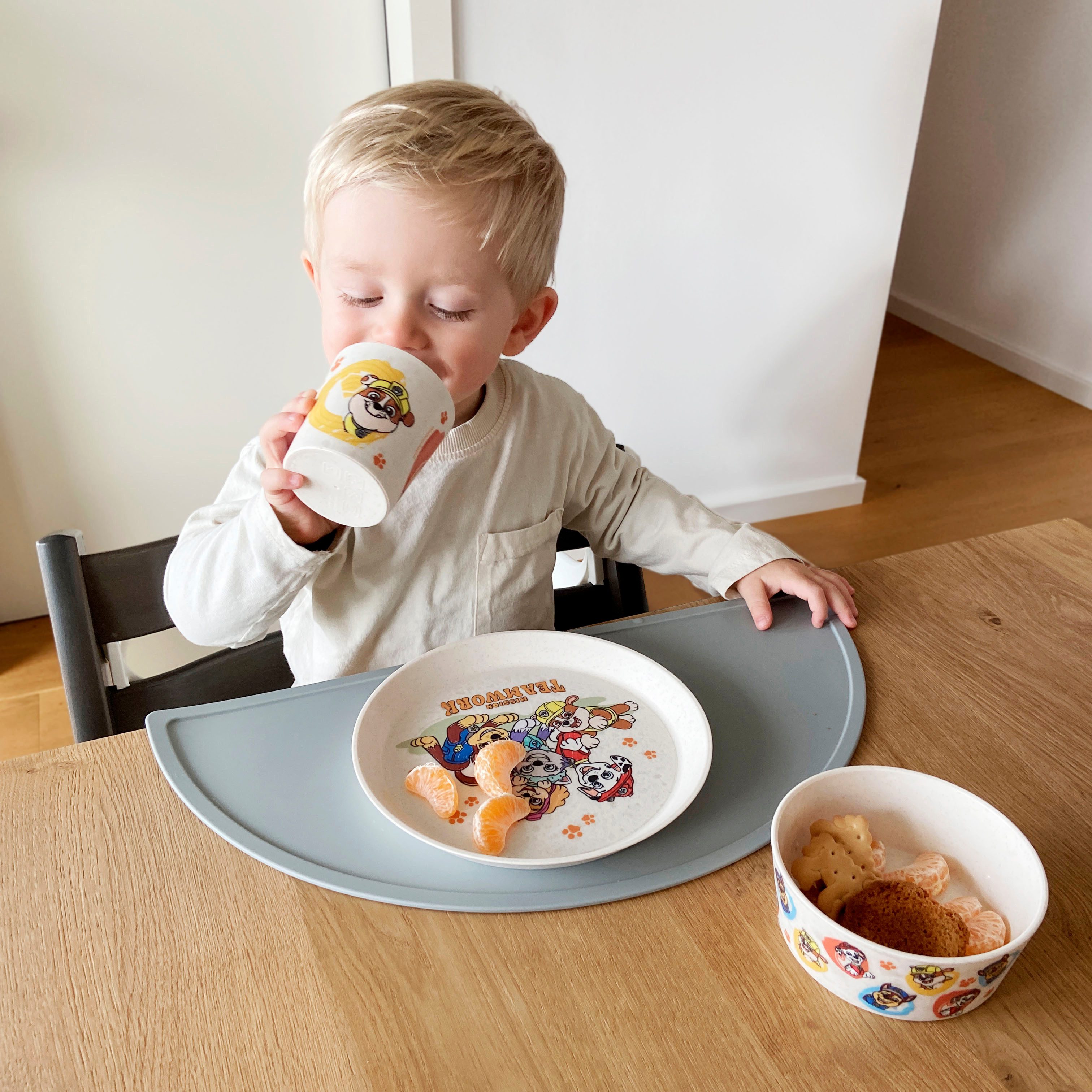 KOZIOL Kindergeschirr-Set Kleiner Teller + Schale + Becher CONNECT GROW PAW PATROL (3-tlg), 1 Personen, Kunststoff, 100% melaminfrei & recycelbar, CO² neutral in Deutschland produziert!
