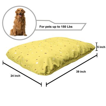 Abakuhaus Hundematratze beissfestes Kissen für Hunde und Katzen mit abnehmbaren Bezug, Gelbe Punkte Groß oder klein Spots