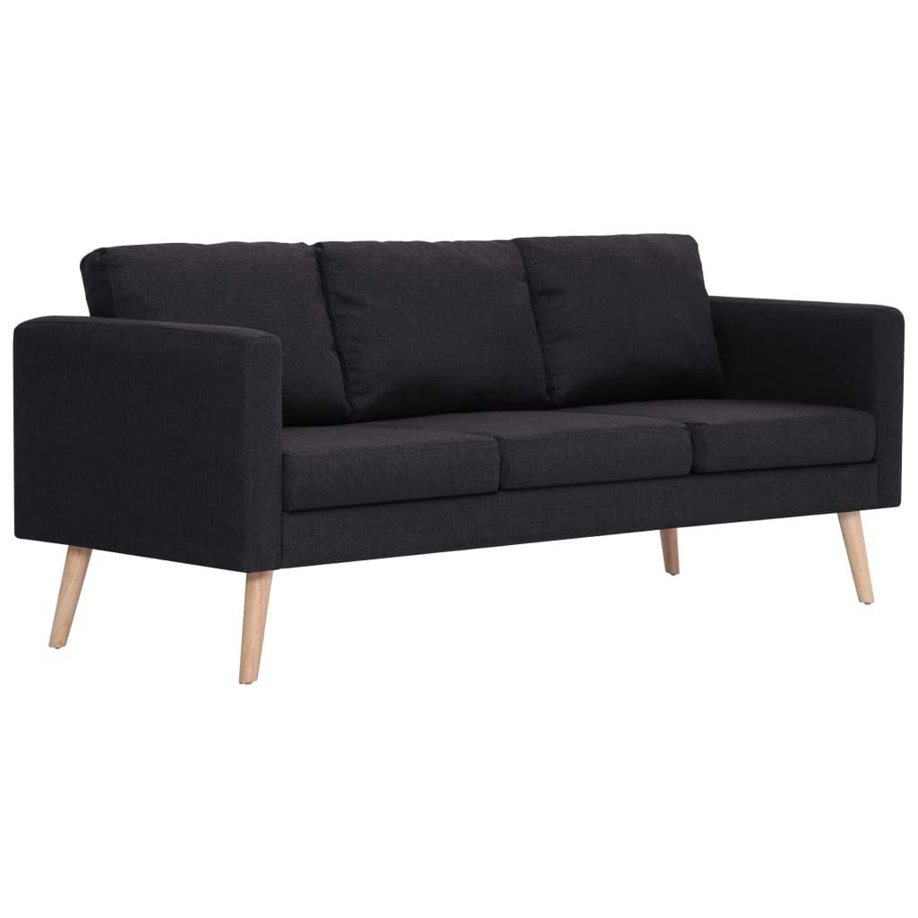 vidaXL 3-Sitzer Sofa Set 3-Sitzer 2-Sitzer Stoff und Schwarz