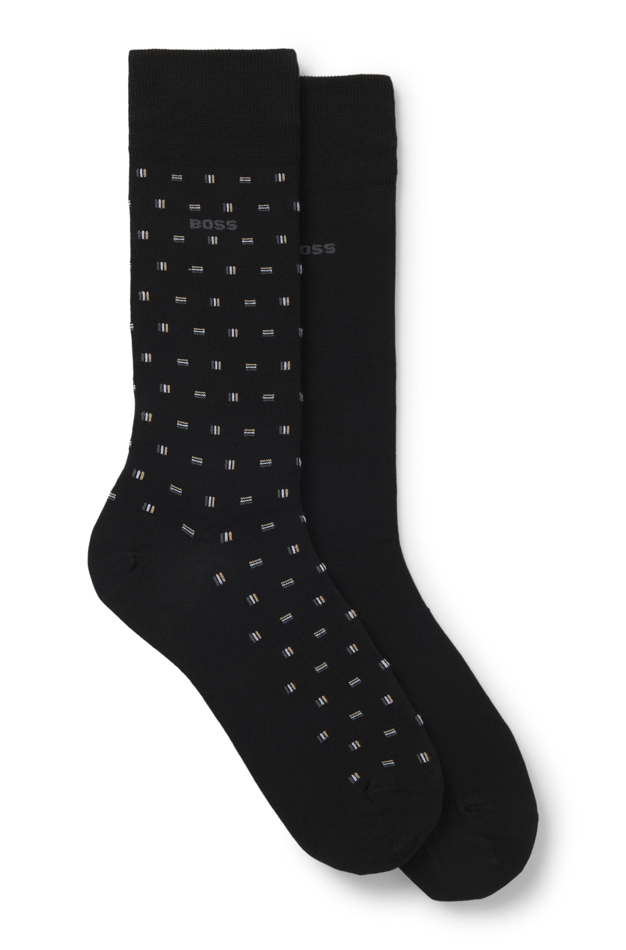 BOSS Businesssocken 2P RS Mini Iconic (2-Paar) Socken Pack aus 1x einfarbig und 1x minimalistisches Muster