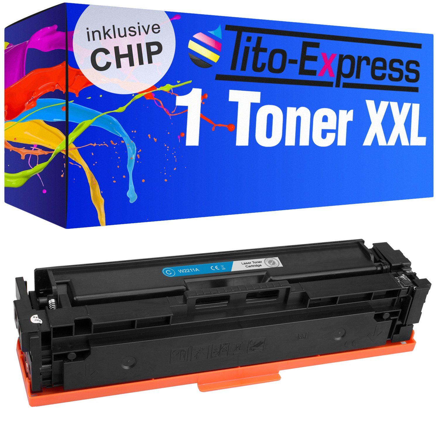 Tito-Express Tonerpatrone ersetzt HP Color Laserjet A M283fdn MFP M255nw HPW2211A, M255dw für (1x HP Pro M283fdw W Cyan), 2211 A M282nw W2211