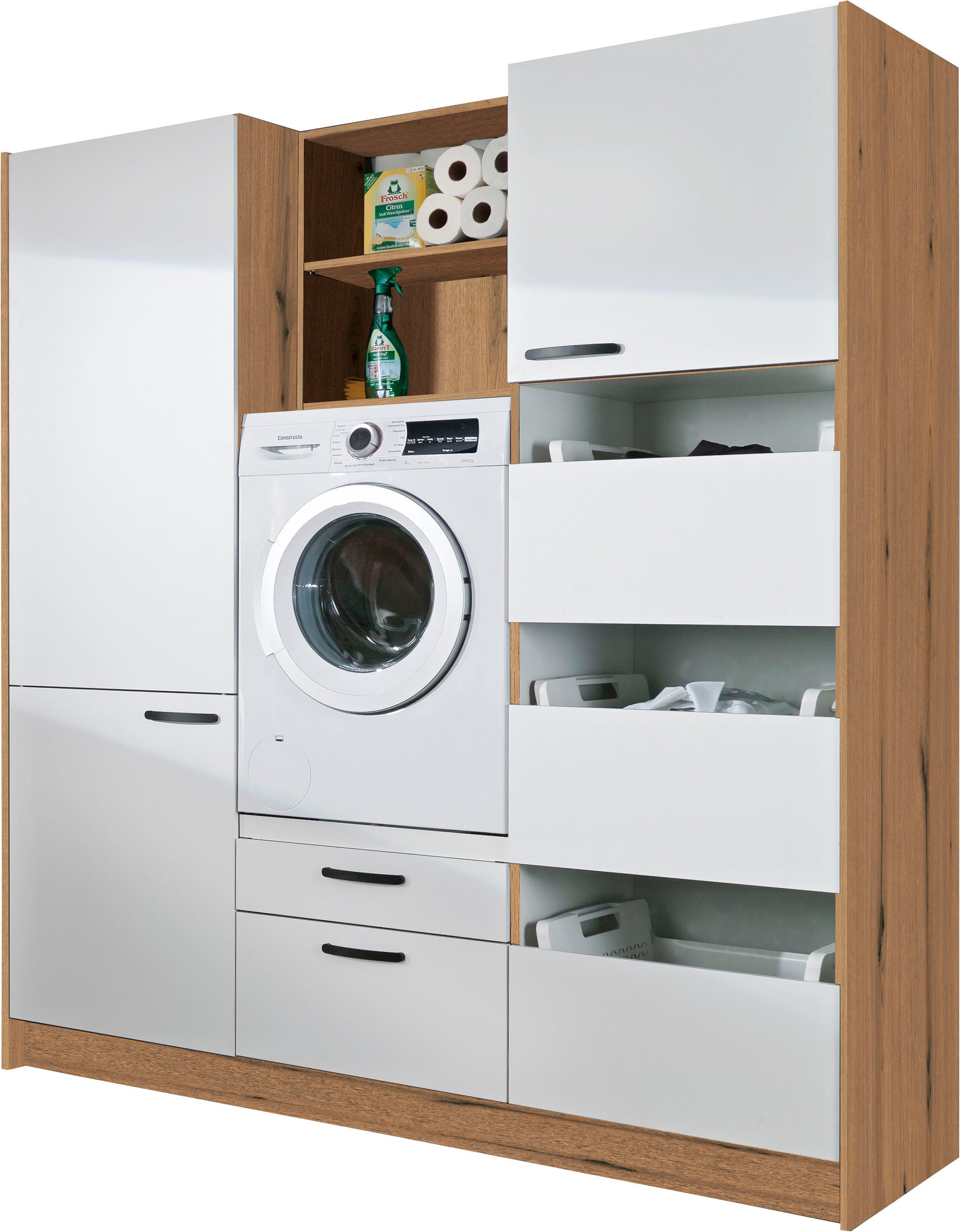 Express Küchen Schrank-Set Arta, (Komplett-Set, 7-St., ohne Geräte, vormontiert, mit Soft-Close-Funktion, Stellbreite 185 cm), ohne Geräte, vormontiert, mit Soft-Close-Funktion, Stellbreite 185cm