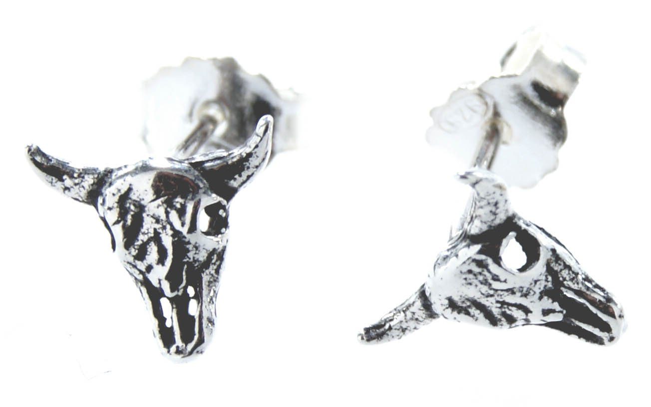 Paar Ohrstecker Ohrstecker stier Stierschädel Schädel Stierkopf 925 Silber