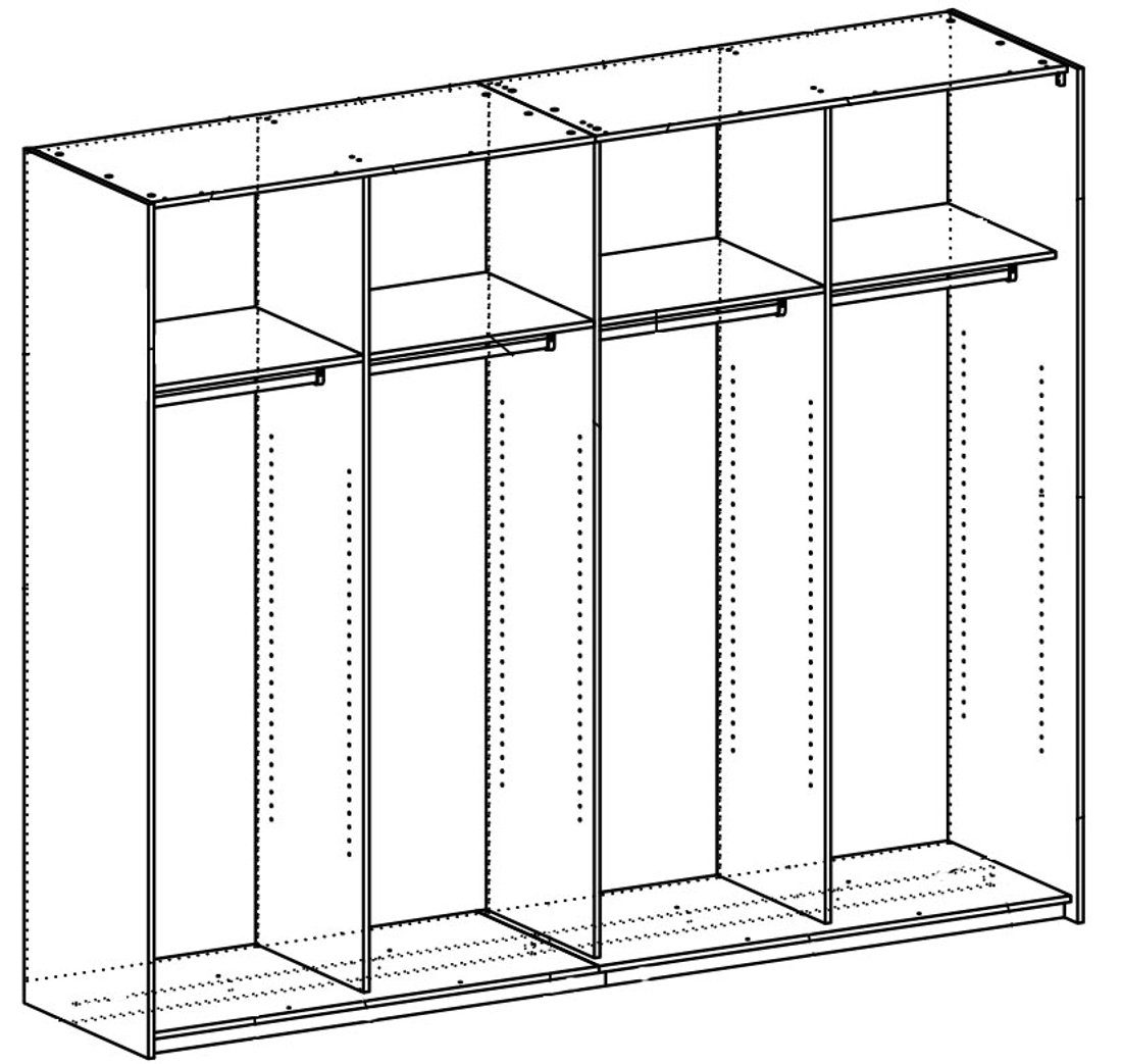 Türen ebuy24 Verona (1-St) 2 Kleiderschrank cm, Schiebetürenschrank breite 242