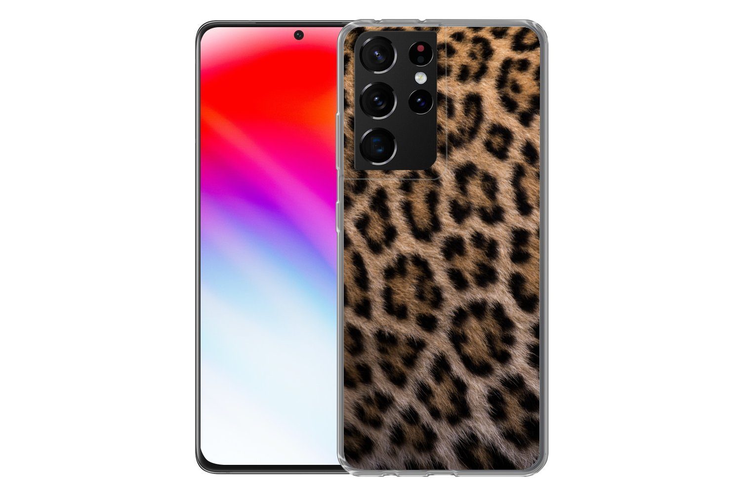 MuchoWow Handyhülle für Samsung Galaxy S21 Ultra Panther Druck, Phone Case, Silikon, Schutzhülle Dünn