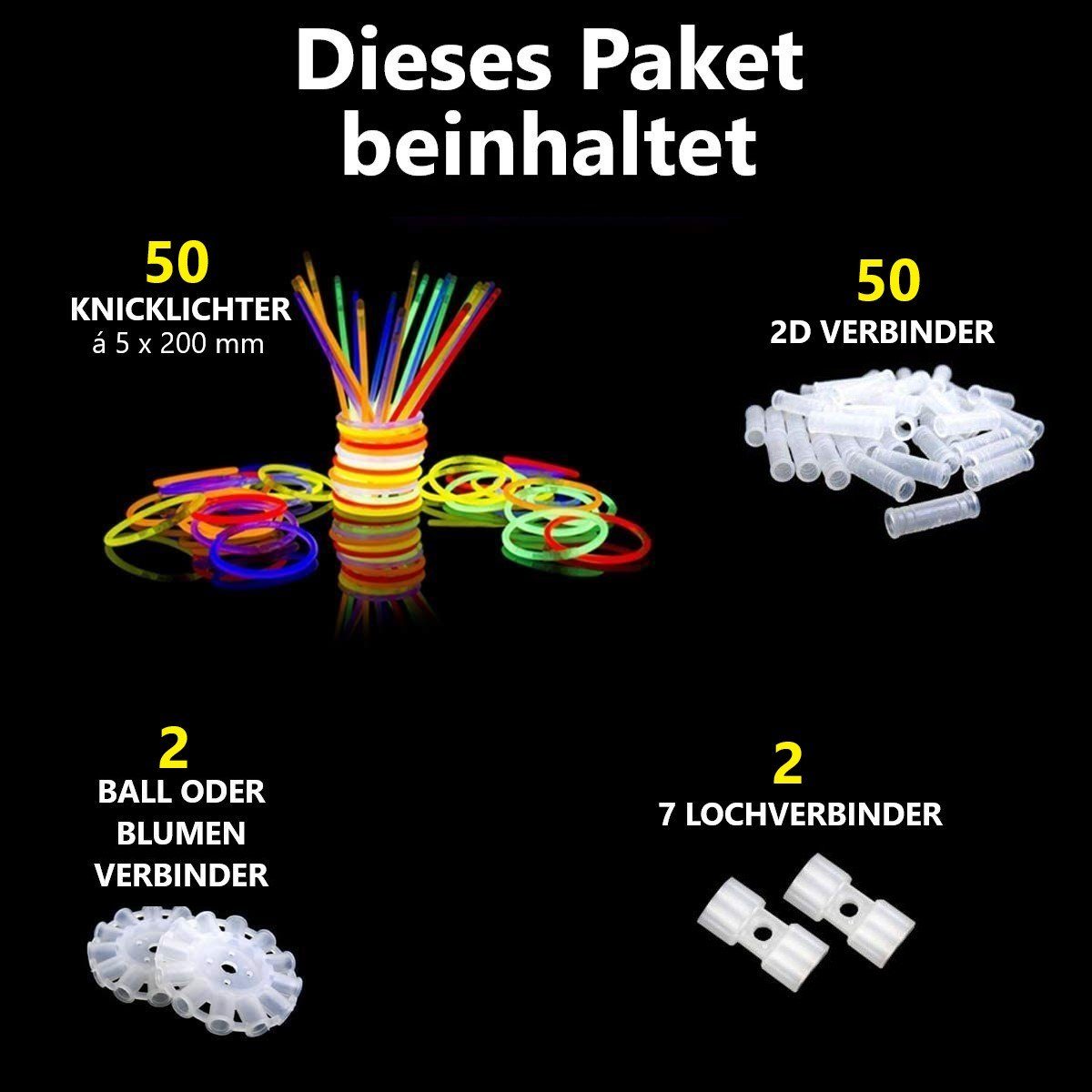 Montegoni Knicklicht 50 Stk. Knicklichter, Armreifen, Leuchtstäbe, Glowstic günstig online kaufen