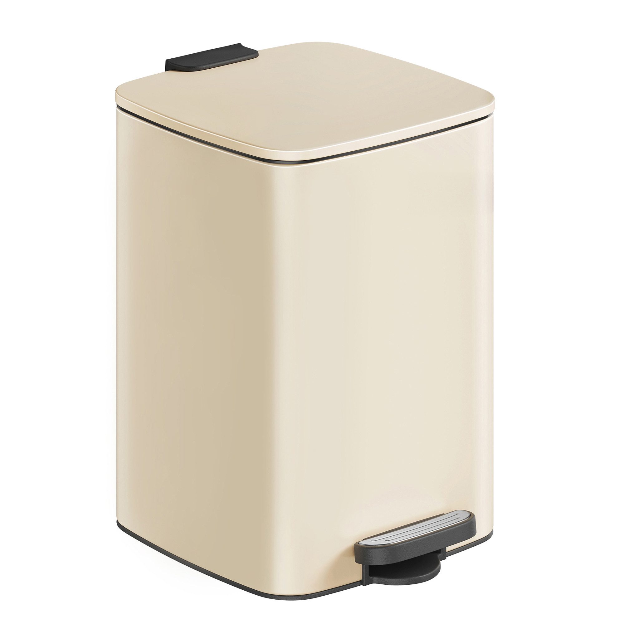 SONGMICS Mülleimer Tretmülleimer, Stahl, mit Inneneimer, Softclose, Offenhaltefunktion, 20 Liter Abfalleimer