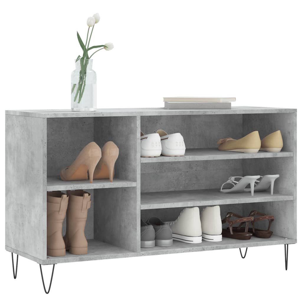 vidaXL Schuhregal Schuhregal Betongrau 102x36x60 cm günstig online kaufen