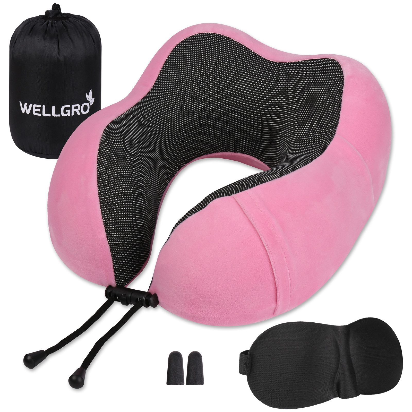 Wellgro Nackenkissen Nackenkissen mit Schlafmaske und Ohrstöpsel günstig online kaufen