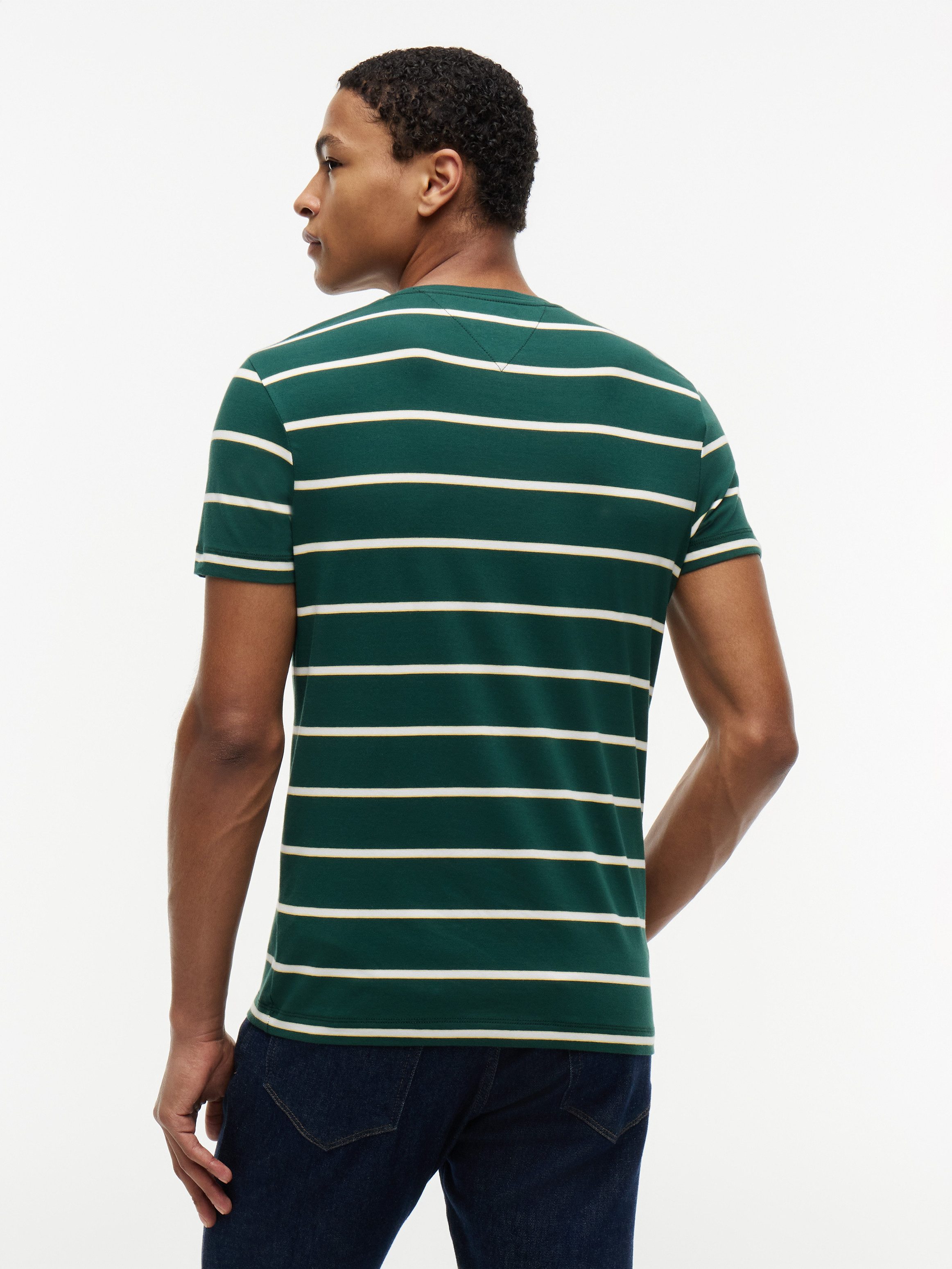Tommy Hilfiger T-Shirt STRETCH SLIM FIT unifarben, casual, slim fit, Baumwollmix, Rundhals