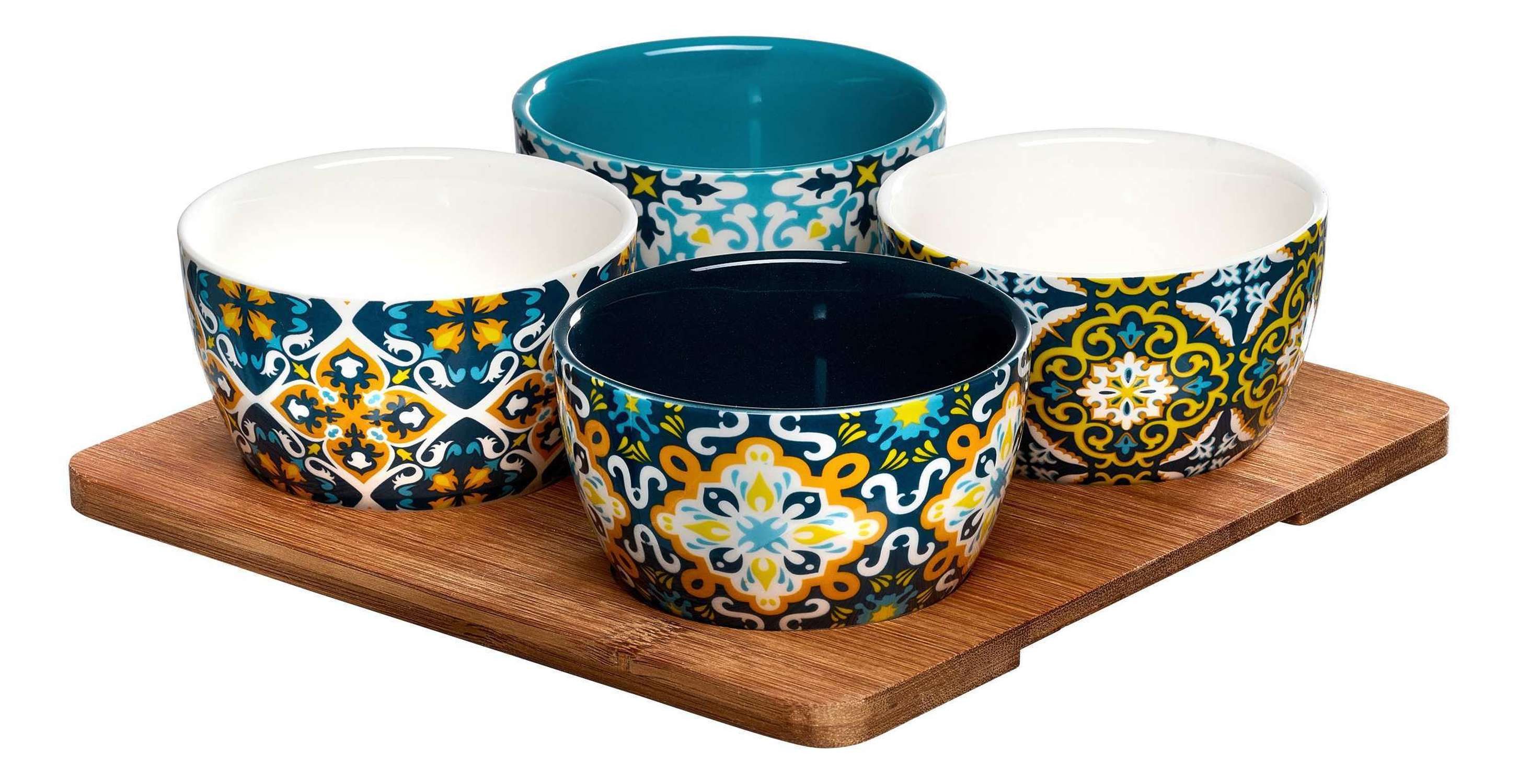 Ritzenhoff & Breker Servierschale Servierschalenset, 5-tlg., Steinzeug, mediterranes Design, Steinzeug