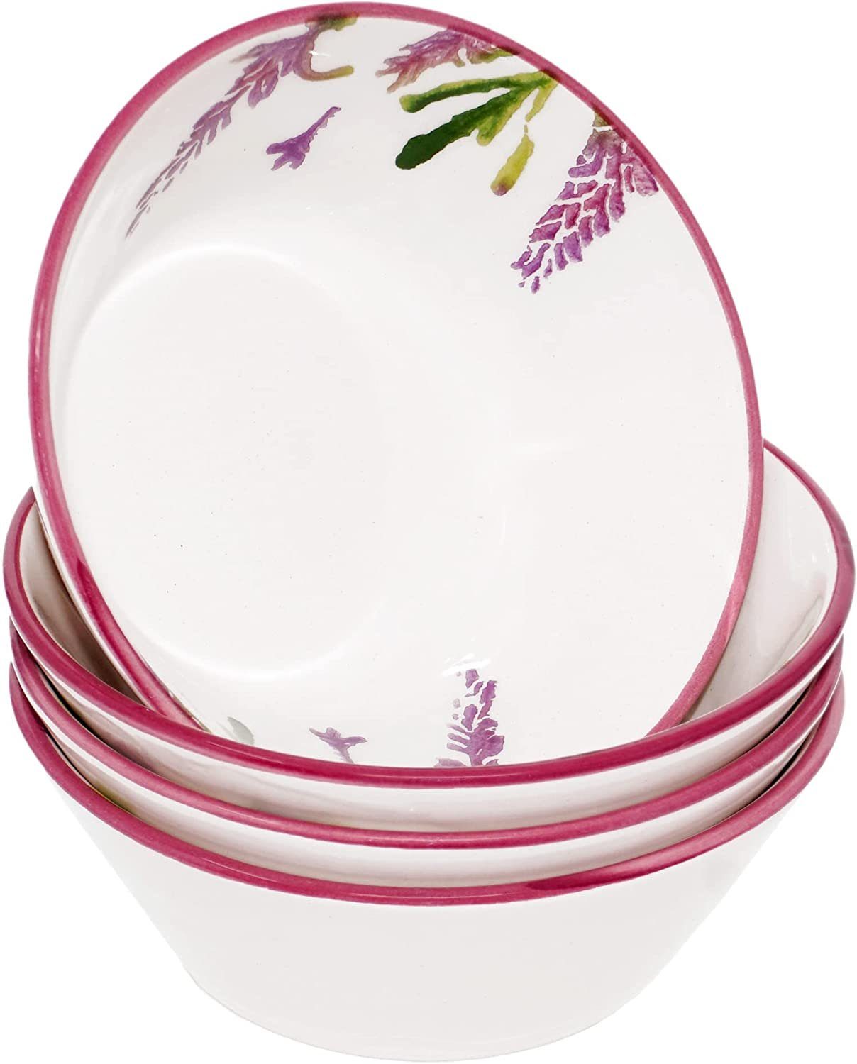 Lashuma Müslischale Lavendel, Keramik, (Set, 4-tlg), Dessertschalen rund Ø 14 cm, türkisches Servierschüssel Set