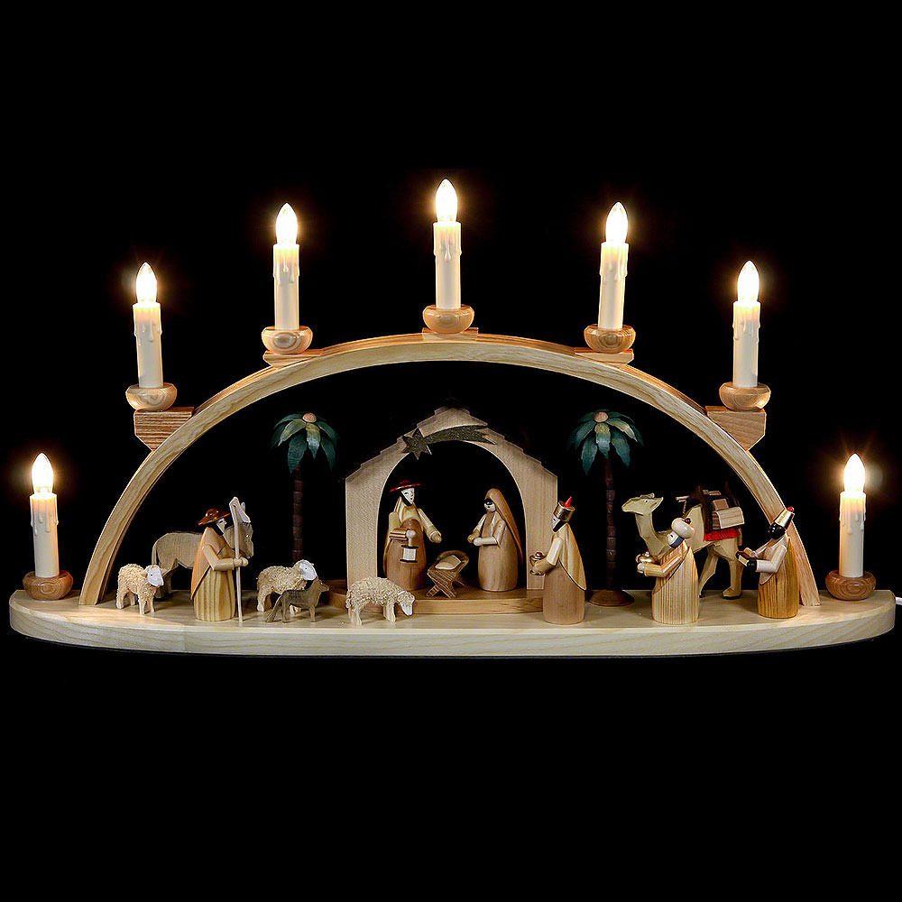 Seiffener Kunsthandwerk Theo Lorenz Schwibbogen Schwibbogen Krippenhaus (60cm) von Theo Lorenz Kunsthandwerk