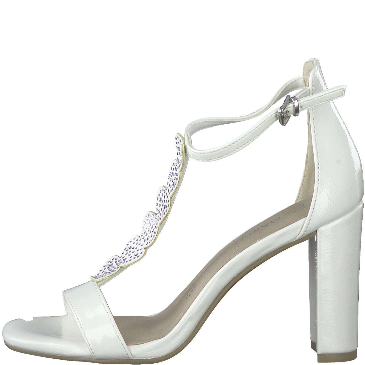 Marco Tozzi Damen Sandalette 2-28310-20 418 IVORY PATENT weiß Sandale