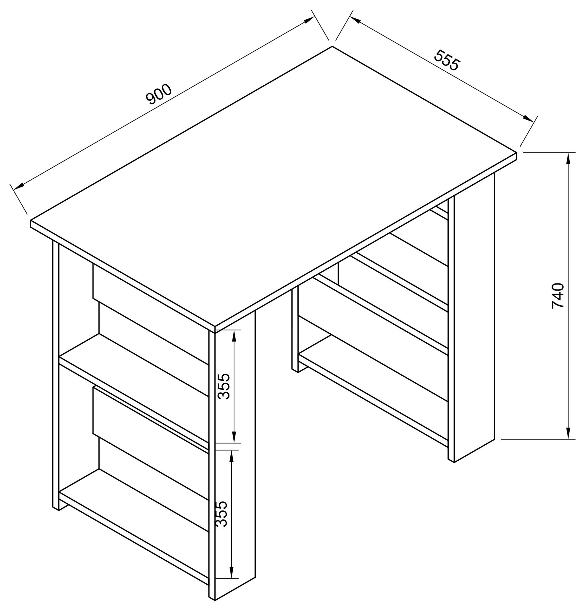 / Schreibtisch Computertisch Weiß Schreibtisch VCM Holz Honig-Eiche Efilo