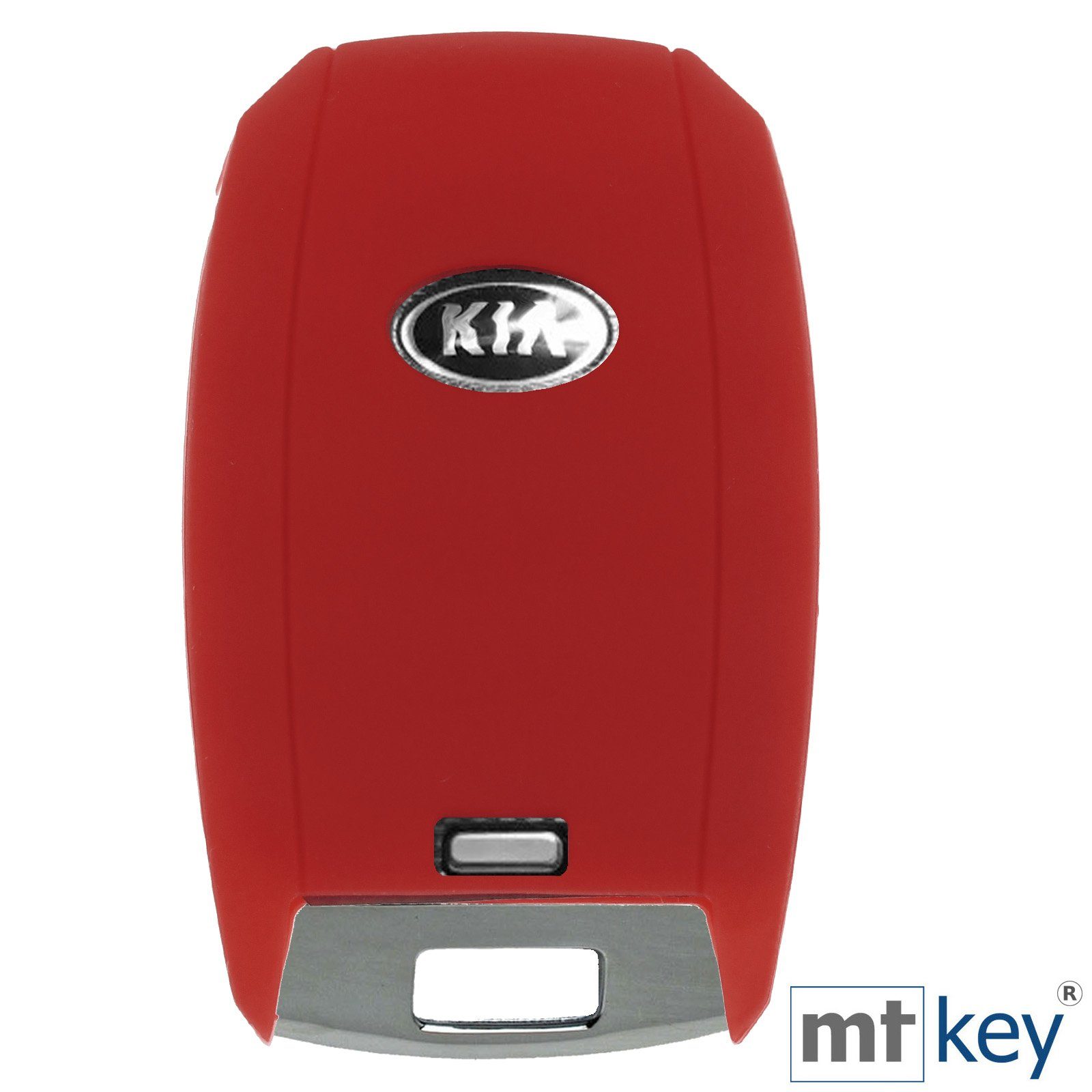 mt-key Schlüsseltasche Ceed Tasten Rot, Rio Picantio 3 Schutzhülle Sportage Stonic Softcase KIA für Silikon Autoschlüssel KEYLESS Soul