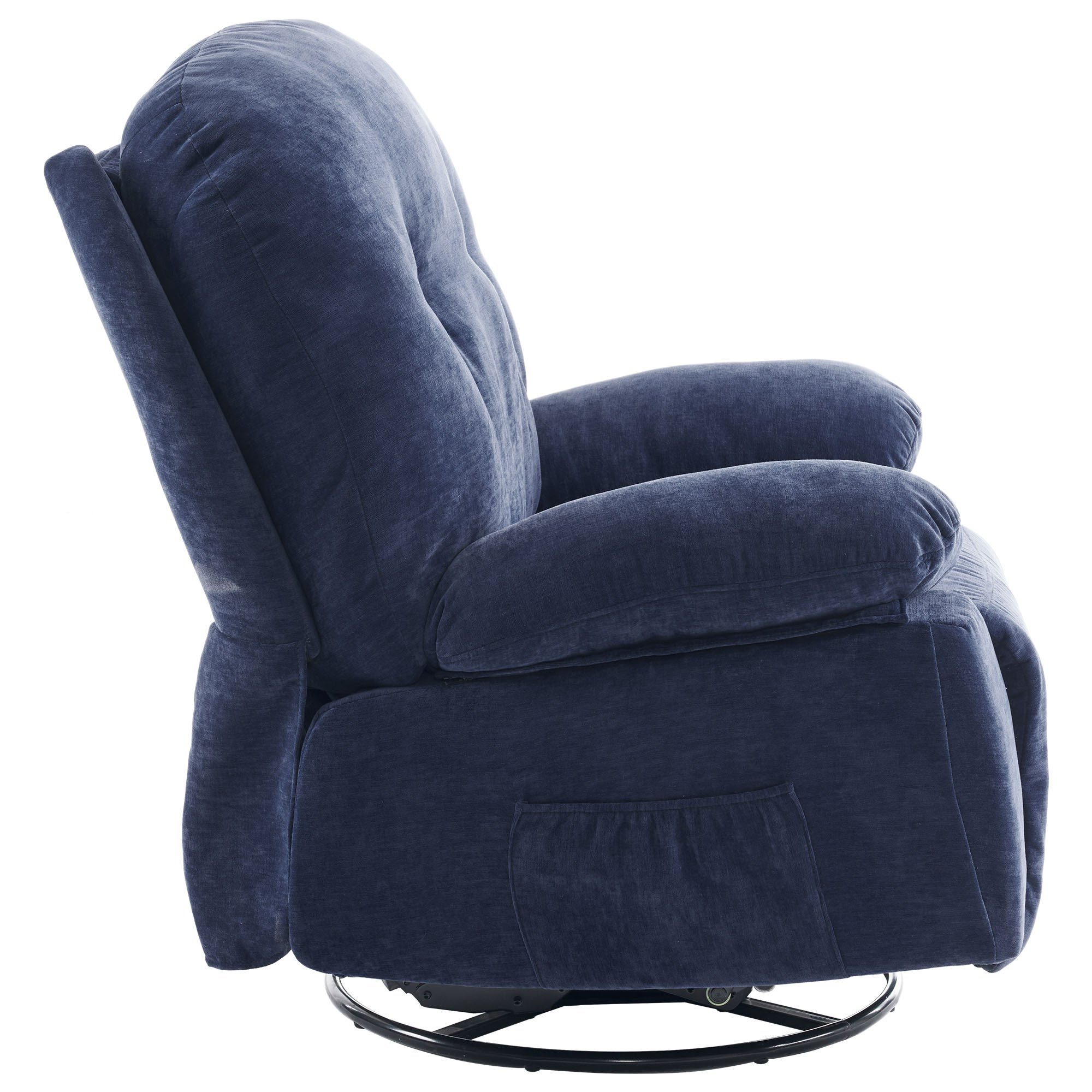 elektrisch Wärmefunktion, mit TV-Sessel 360° Relaxsessel Merax Blau mit Vibration Timer, mit Drehfunktion Fernbedienung, und und Fernsehsessel Massagessel