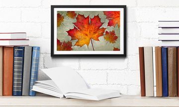 WandbilderXXL Bild mit Rahmen Falling Leaves, Blätter, Wandbild, in 4 Größen erhältlich
