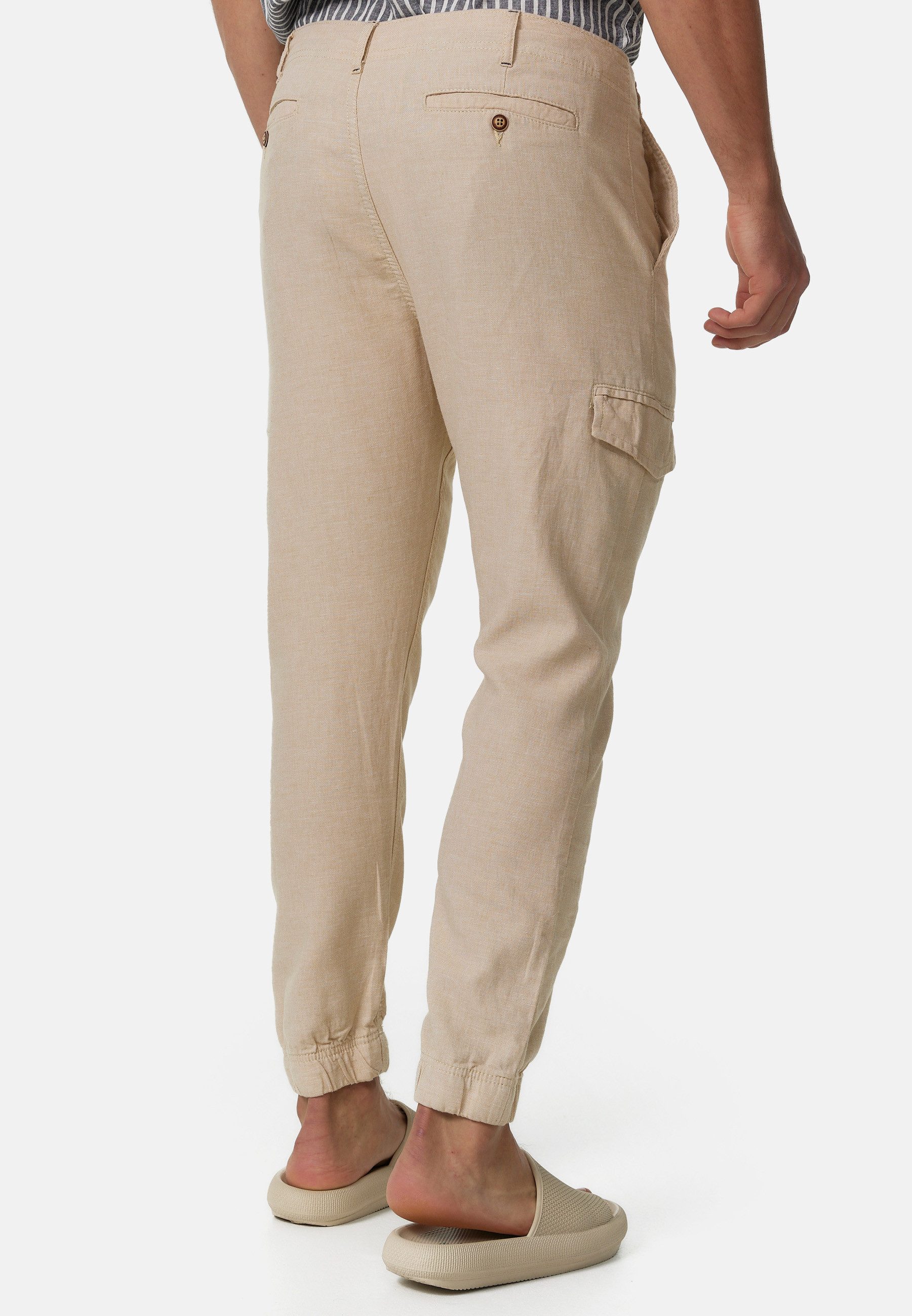 Indicode Leinenhose Herren Booth Sommerhose Leinen Herrenhose mit 6 Taschen, 55% Leinen